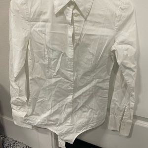 Button down white body suit